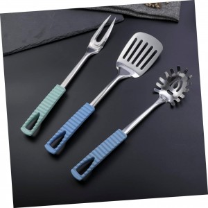 3pcs Meat Carving Forks Stainless Steel Forks Heat Resistant Handle for Roasting Serving and Camping