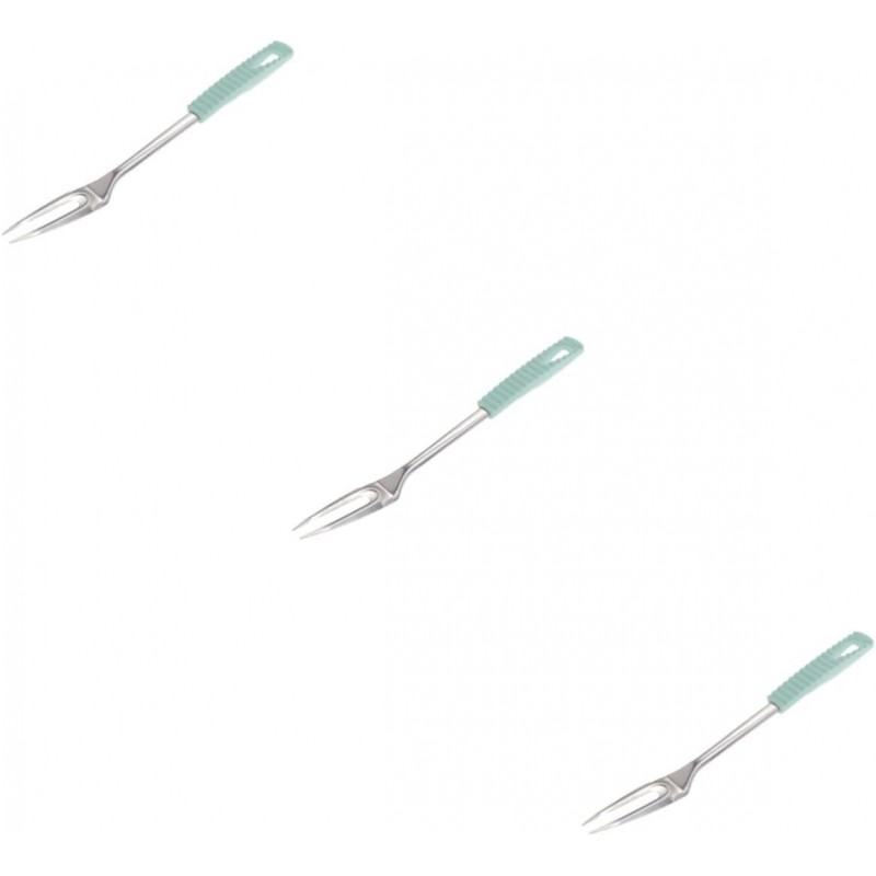 3pcs Meat Carving Forks Stainless Steel Forks Heat Resistant Handle for Roasting Serving and Camping