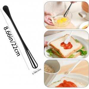 8 PCS Multifunctional Mini Whisk Mini Spoon Small Whisks 2 in 1 Whisk Utensil Mini Sugar Spoon Whisks Set Non Scratch Coated Kitchen Tools for Cooking Blending, Baking, Beating