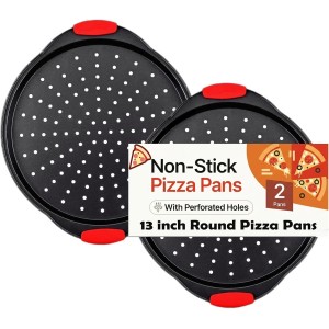 13 Inch Pizza Pan for Oven (2 Pack) Roun...