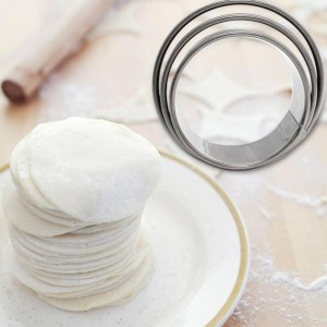 Stainless Steel Dumpling Wrapper Mold 3.14 Inch Round Dough Cutter for Homemade Dumplings Wontons Ravioli Pastry Kitchen Tool