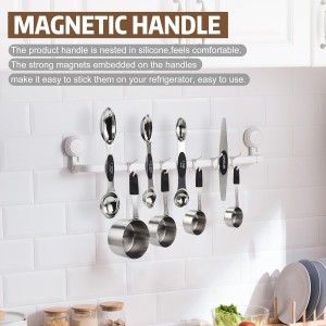 Magnetic Measuring cups and spoons Set, 5 Stainless Steel Magnetic Measuring Cup and 8 Double Sided Measuring Spoons with 1 Leveler，Kitchen Gadgets for Cooking & Baking