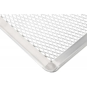 Pizza Screen 11 x 16 Inch 2 Pack Rectangular Aluminum Pizza Pan Restaurant-Grade Flatbread Screen Pizza Crisper Pan,Oven-Safe