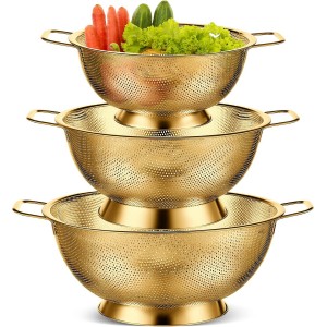 Bokon 3 Pcs Stainless Steel Colander Set...