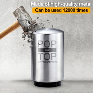 2PCS Beer Bottle Opener with Magnetic Cap, Automatic Stainless Steel One-Handed Bottle Cap Opener, Spring Loaded Push&Pop for Kitchen Home Bar Restaurant Household Utensils Destapador de Cerveza
