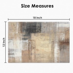 Emvency Farmhouse Placemats Set of 4, 12x18 Inch Modern Abstract White and Brown Art Painting Table Mats for Outdoor Home Party Kitchen Dining Decoration