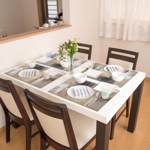 Emvency Farmhouse Placemats Set of 4, 12x18 Inch Modern Abstract White and Brown Art Painting Table Mats for Outdoor Home Party Kitchen Dining Decoration