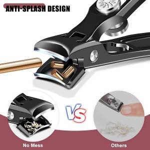 German Nail Clippers for Men Thick Nails with Catcher, Large Toenail Clippers for Seniors with Wide Opening, Heavy Duty Long Handle Fingernail Clipper Sharp Nail Cutter Gifts for Men Women, Black