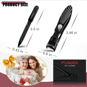 German Nail Clippers for Men Thick Nails with Catcher, Large Toenail Clippers for Seniors with Wide Opening, Heavy Duty Long Handle Fingernail Clipper Sharp Nail Cutter Gifts for Men Women, Black