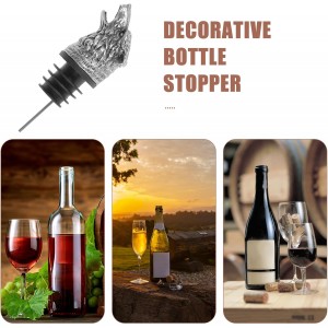 Alipis Wolf Head Wine Pourer Aerator with Alloy Pour Spout Airtight Seal Wine Stopper for Bottle Preservation and Smooth Pouring Novelty Bar Tool for Parties and