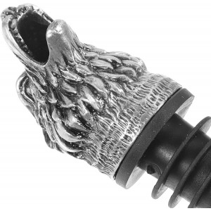Alipis Wolf Head Wine Pourer Aerator with Alloy Pour Spout Airtight Seal Wine Stopper for Bottle Preservation and Smooth Pouring Novelty Bar Tool for Parties and