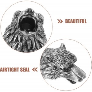 Alipis Wolf Head Wine Pourer Aerator with Alloy Pour Spout Airtight Seal Wine Stopper for Bottle Preservation and Smooth Pouring Novelty Bar Tool for Parties and