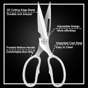 Heavy Duty Poultry Shears That Come Apart, All Purpose Kitchen Shears for Food,3Cr14 Fully Forged Stainless Steel Sharp Blades for Chicken,Meat,Seafood,Herbs Kitchen Scissors
