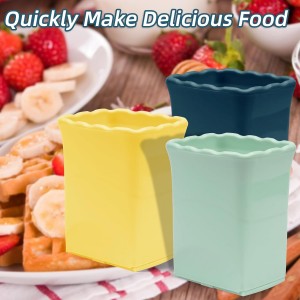 Tulobi 2-Piece Fruit Slicer Set, Stainless Steel, Mini Cup Slicer, Quick Salad Maker, Creative Kitchen Gadget (Navy Blue + Cyan)