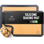 Zulay Kitchen Silicone Baking Mat Set – 2-Pack 16.5″ × 11.6″ Reusable Non-Stick Silicone Baking Sheets, Food-Safe, Heat-Resistant up to 250°F – Perfect for Cookies, Pastries & Oven Use (Dark Gray)