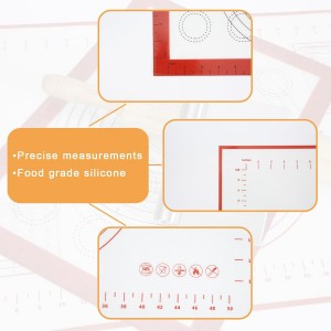 GreatChef Wood Rolling Pin 17.8 Inch for Dough with Pastry Scraper/Cutter & 2 PCS Heat-resistant Silicone Baking Mat, Non-stick, for Cookie, Pie, Macaroon, bread, Baking Pasry Tools Set