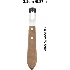 Channel Knife, Lemon Peeler Zester Tool, Wood & Stainless Steel Peeler, Ultra Sharp Lemon Rind Twist Peeler Tool, Kitchen Tool for Lemon Orange Citrus Fruit Grater