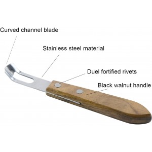 Channel Knife, Lemon Peeler Zester Tool, Wood & Stainless Steel Peeler, Ultra Sharp Lemon Rind Twist Peeler Tool, Kitchen Tool for Lemon Orange Citrus Fruit Grater