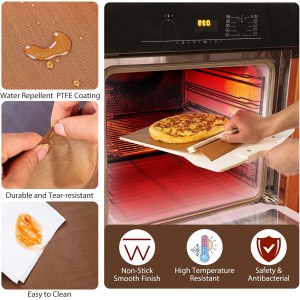 Sliding Pizza Peel, Pizza Slider Paddle with Pizza Cutter Rocker, Non-Stick Pizza Peel Slider with Handle Detachable Transfers Pizza Pie, 12” Wood Sliding Pizza Peel with Replacement Cloth