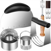 Pastry Cutter, Biscuit Cutter, Dough Scraper, Bread Lame, Stainless Steel Pastry Blender Set, Dough Cutter Biscuit Cutter Sourdough Bread Scoring Tool Dough Blender Tools & Pastry Utensils (5 Pcs/Set)