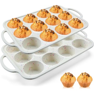 Vinino 2Pack Silicone Muffin Pan for Bak...