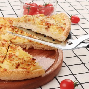 Pizza Scissors with Shovel, Pizza Cutter Scissors, Food-Grade Sharp Stainless Steel Blade and Soft Grip Handle, Black/Grey