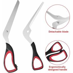 Pizza Scissors, Pizza Cutter, Food-Grade Sharp Stainless Steel Blade，Soft Grip Handle, 27cm, Black/Grey，Kitchen Gadgets Scissors