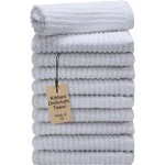 Textila Bar Mop Towels - 12x12 Inches - Pack of 10 - White - Cotton Dish Cloths & Cleaning Towels for Kitchen, Bar, Restaurant, Household Use – Absorbent, Durable, Reusable