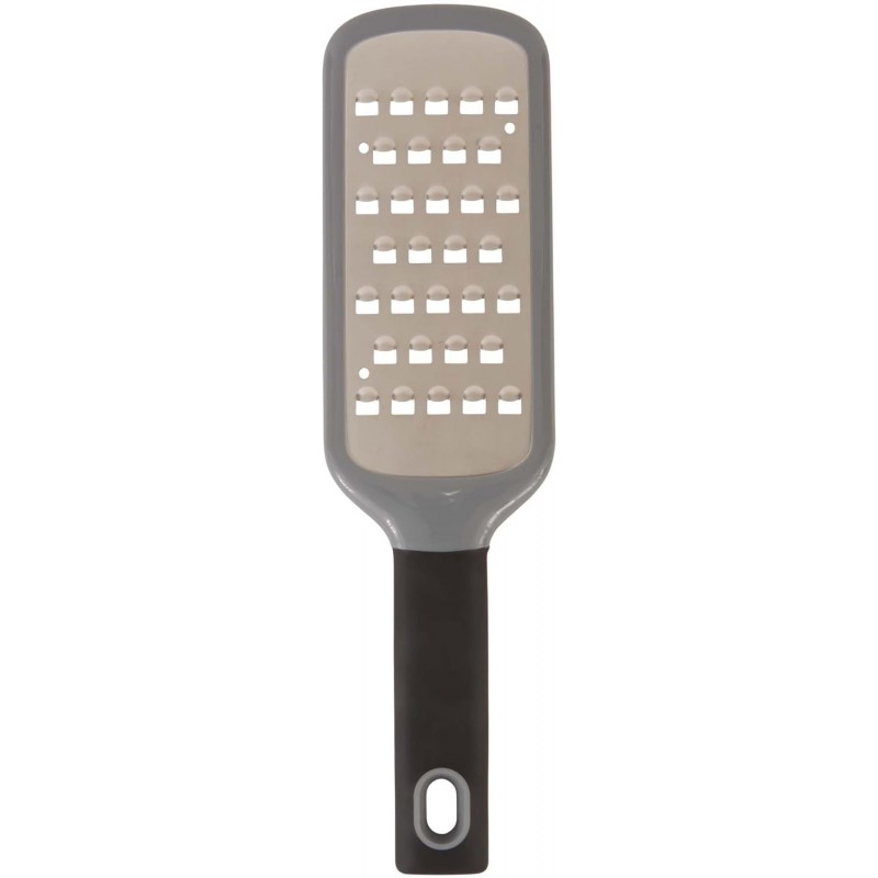 RSVP International Paddle Grater, Etched Steel Blades, Stainless Steel Hand Held Kitchen Cheese & Vegetable Shredder Comfort Grip Handle and Anti-Slip Foot, Safety Cover Included, Extra-Coarse