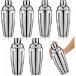 Nitial 6 Pcs Bar Cocktail Shaker Professional Stainless Steel Martini Drink Mixer with Built-in Strainer for Bartending No Leaks Boston Shaker for Bar Party Drink Mixing Tool(18.6 oz,Silver)