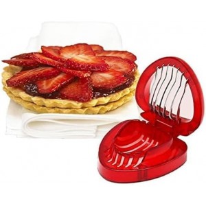 Red Strawberry Slicer,Cup Slicers | Egg Slicers | banana slicers | Strawberry Cutter | Quickly Making Fruit Vegetable,Stainless Steel Blade Kitchen Tools and Gadgets Fruit and Vegetable Tools