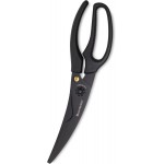 Messermeister 10-Inch Push Button Take-Apart Poultry Shears, Titanium Black - High-Carbon Stainless Steel & Soft-Grip Handles - Includes Nut Cracker & Bottle Opener