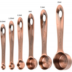 Copper Measuring Cups and Spoons Set, Stainless Steel Measuring Cups and Spoons Set, 5 Metal Measuring cups & 6 Baking Measuring Spoons, Imperial & Metric Measuring Tools Set 11
