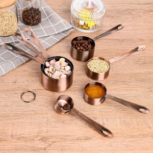 Copper Measuring Cups and Spoons Set, Stainless Steel Measuring Cups and Spoons Set, 5 Metal Measuring cups & 6 Baking Measuring Spoons, Imperial & Metric Measuring Tools Set 11