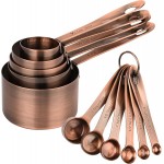 Copper Measuring Cups and Spoons Set, Stainless Steel Measuring Cups and Spoons Set, 5 Metal Measuring cups & 6 Baking Measuring Spoons, Imperial & Metric Measuring Tools Set 11