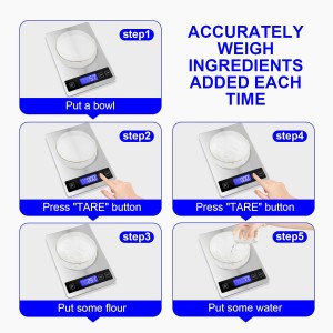 22lb Food Scale, Digital Kitchen Scale Weight Grams and oz for Weight Loss Cooking Baking, 1g/0.1oz Precision, Rechargeable and Waterproof, Stainless Steel and Tempered Glass, Gray Silver