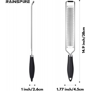 Upgraded Citrus Lemon Zester Grater, Easy Clean Dishwasher Safe, for Ginger Garlic Parmesan Cheese, 304 Stainless Steel Blade, Protect Cover, Baking Supplies, Black