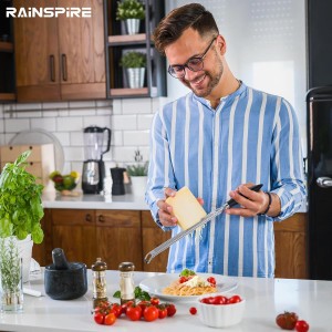 Upgraded Citrus Lemon Zester Grater, Easy Clean Dishwasher Safe, for Ginger Garlic Parmesan Cheese, 304 Stainless Steel Blade, Protect Cover, Baking Supplies, Black