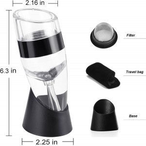 D&Slifei Red Wine Aerator Pourer and Decanter with Unique Aeration Device – Quickly Enhances Wine Flavors for a Smoother Finish, Ideal Gift for Wine Lovers & Sommeliers (Black)