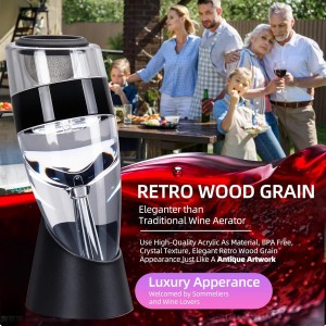 D&Slifei Red Wine Aerator Pourer and Decanter with Unique Aeration Device – Quickly Enhances Wine Flavors for a Smoother Finish, Ideal Gift for Wine Lovers & Sommeliers (Black)