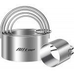 ALLTOP Round Biscuit Cutters with Handle, Stainless Steel Baking Essential Tool for Effortless Circle Cookie Shaping,Pastry,Cake Decoration Creation–Precise Cut for Dumpling,Scone, Donut-5 Pcs