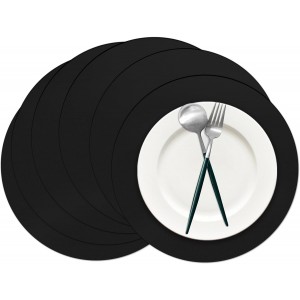 50 Black Paper Place Mats Black Round Di...