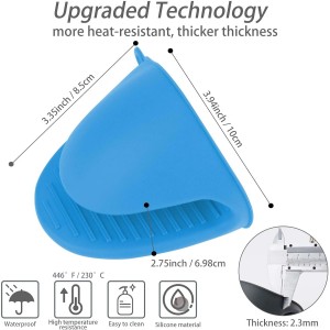 NEPAK 2 Pairs Oven Mitts Heat Resistant,Mini Silicone Oven Gloves,Pinch Grips Mitts Potholder for Kitchen Cooking & Baking (Red and Blue)