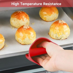 NEPAK 2 Pairs Oven Mitts Heat Resistant,Mini Silicone Oven Gloves,Pinch Grips Mitts Potholder for Kitchen Cooking & Baking (Red and Blue)