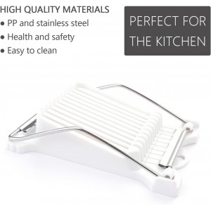 Multipurpose Luncheon Meat Slicer,Stainless Steel Wire Egg Slicer,Cuts 11 Slices for Spam,Cheese,fruit,Soft Food and Ham (White)