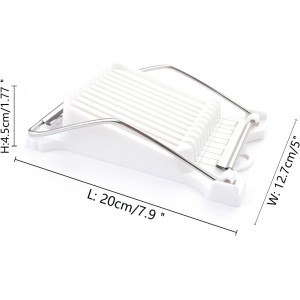 Multipurpose Luncheon Meat Slicer,Stainless Steel Wire Egg Slicer,Cuts 11 Slices for Spam,Cheese,fruit,Soft Food and Ham (White)