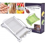 Multipurpose Luncheon Meat Slicer,Stainless Steel Wire Egg Slicer,Cuts 11 Slices for Spam,Cheese,fruit,Soft Food and Ham (White)