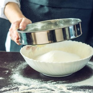 Flour Sifter Stainless Steel Round Flour Sieve 6 Inch 60 Mesh Fine Mesh Strainers for Baking Cake Bread