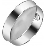 Flour Sifter Stainless Steel Round Flour Sieve 6 Inch 60 Mesh Fine Mesh Strainers for Baking Cake Bread