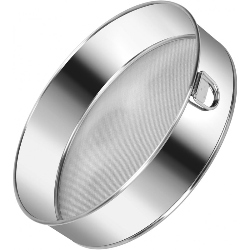 Flour Sifter Stainless Steel Round Flour Sieve 6 Inch 60 Mesh Fine Mesh Strainers for Baking Cake Bread